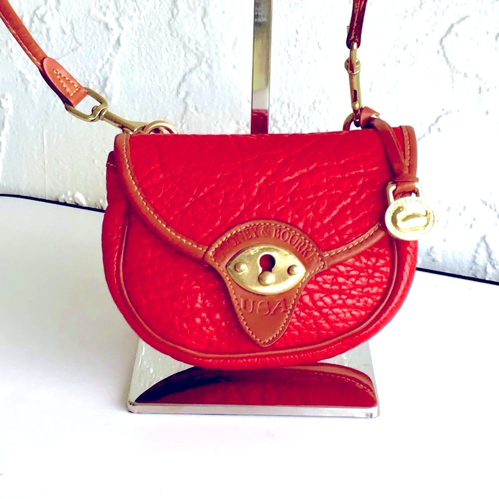 ♦️HOST PICK ♦️VINTAGE DOONEY & BOURKE RED BRITISH TAN CAVALRY SADDLEBAG … - Picture 4 of 16
